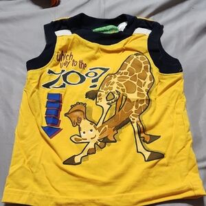 Vibrant Yellow Giraffe Tank Top for Kids